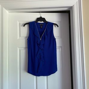 Women’s INC Zippered and Ruffled Neckline